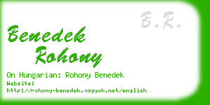 benedek rohony business card